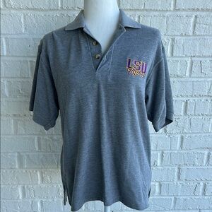 Gray Polo Shirt with Embroidered Logo